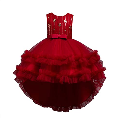 ROMIDA Blumensmädchenkleid Kinder Mädchen Samt Tüllkleid Prinzessin Kleid Hochzeit Brautjungfern Festliche Geburtstag Party Abendkleid Maxi Lang Ballkleid Ballkleid Festkleid von ROMIDA