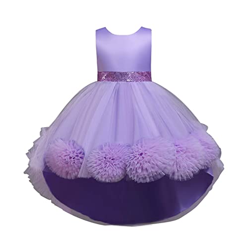 ROMIDA Blumensmädchenkleid Kinder Mädchen Samt Tüllkleid Prinzessin Kleid Hochzeit Brautjungfern Festliche Geburtstag Party Abendkleid Maxi Lang Ballkleid Kommunionskleid von ROMIDA