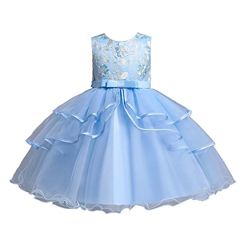 ROMIDA Blumensmädchenkleid Prinzessin Mädchen Festzug Ballkleider Kinder Spitze Tüll Cocktailkleid Elegant Langes Abendkleid Partykleid von ROMIDA