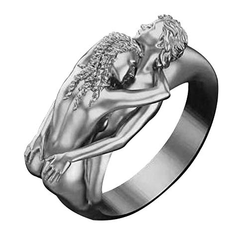 ROMIDA Damen Diamantring 925 Silber Ringe Klassik Geschnitzte Blumenmuster Ringe Umarmen Aushöhlen Zirkonia Diamantring Versprechen Stapelbare Ringe Zarte Anmut Schmuck Ringe von ROMIDA