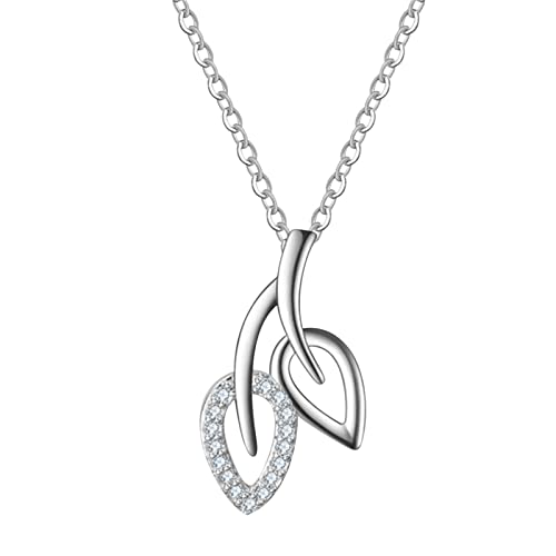 ROMIDA Damen Personalisierte Halskette Herzform-Halskette Anhänger Halskette Silber Kette Frauen Zirkonia Halskette Sterling Silber Halsketten schmuck Geschenke für Mädchen Mama Frauen von ROMIDA