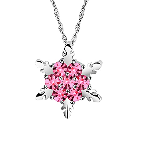 ROMIDA Damen Personalisierte Halskette Schneeflocke-Halskette Anhänger Halskette Silber Kette Frauen Zirkonia Halskette Sterling Silber Halsketten schmuck Geschenke für Mädchen Mama Frauen von ROMIDA