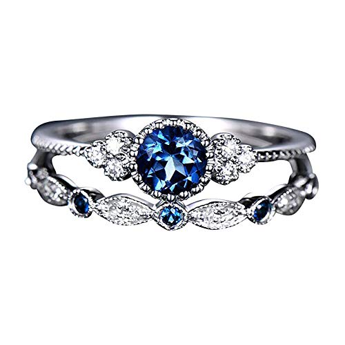 ROMIDA Damen Verlobungsring Sonne und Mond 925 Silber Ringe Damen Fingerringe Damenring,Mode Klassik Silber Schmuck Mädchen Frauen Schmuckgeschenke Einstellbare Ringe mit Zirkonia Muttertagsgeschenk von ROMIDA