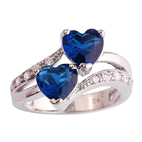 ROMIDA Diamant Ringe Partnerringe Silber Stein Ring mit Zirkonia Kristallen, Schmuck Frauen Silber Stein Ring Damen Fingerringe Damenring Klassik Silber Schmuck Muttertagsgeschenk von ROMIDA