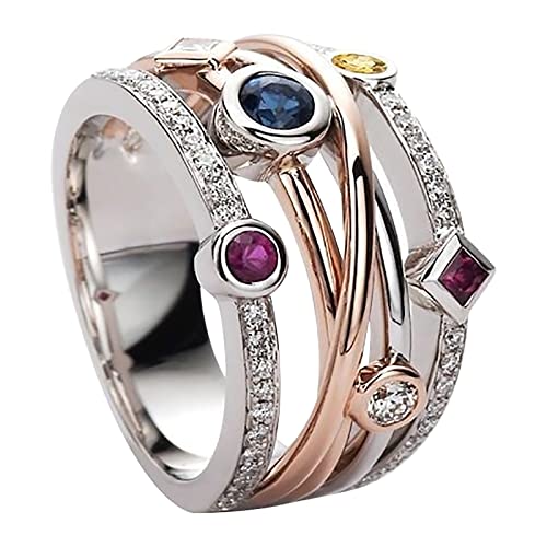 ROMIDA Diamant Ringe Silber Stein Ring mit Zirkonia Kristallen, Frauen Silber Stein Ring Damen Fingerringe Damenring. Klassik Silber Schmuck Mädchen Frauen Mädchen Schmuck von ROMIDA