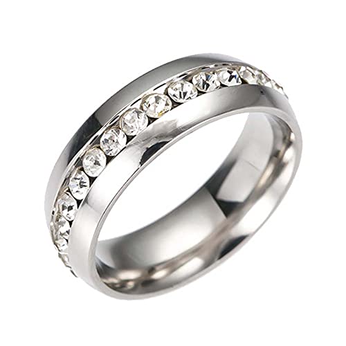 ROMIDA Edelstahl Ringe Versprechen Ring Partnerringe Silber 925 Trauringe Silberringe Diamant Ringe Verlobungsring Schmuck für Hochzeit Frauen Ring Verlobungsring von ROMIDA