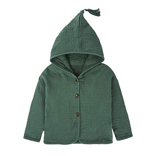 ROMIDA FleeceJacken Gepolsterte Übergangsjacke Jungen Mädchen Mode Süßer Druck Plüschjacke Kapuzenjacke Einfarbig Winterjacke Warm Teddy Hoodie Kapuze Mäntel Kapuzenjacke Parka Jacke, Grün, 90 von ROMIDA