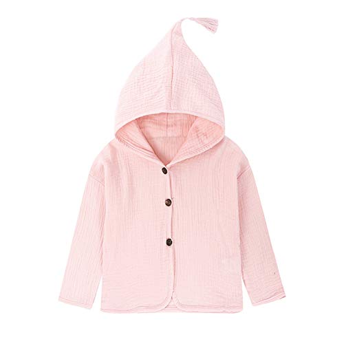 ROMIDA FleeceJacken Gepolsterte Übergangsjacke Jungen Mädchen Mode Süßer Druck Plüschjacke Kapuzenjacke Einfarbig Winterjacke Warm Teddy Hoodie Kapuze Mäntel Kapuzenjacke Parka Jacke, Rosa von ROMIDA