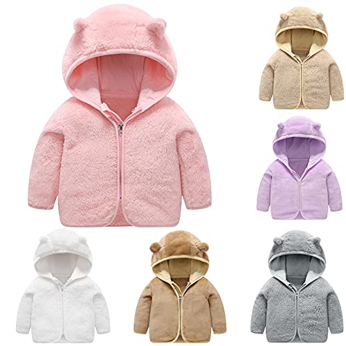 ROMIDA Fleecejacke Kinder Jungen Mädchen Mode Plüschjacke Winterjacke Warm Teddy Hoodie Reißverschluss Gepolsterte Kapuzenjacke Parka Jacke Übergangsjacke Kapuzenjacke, Grau von ROMIDA