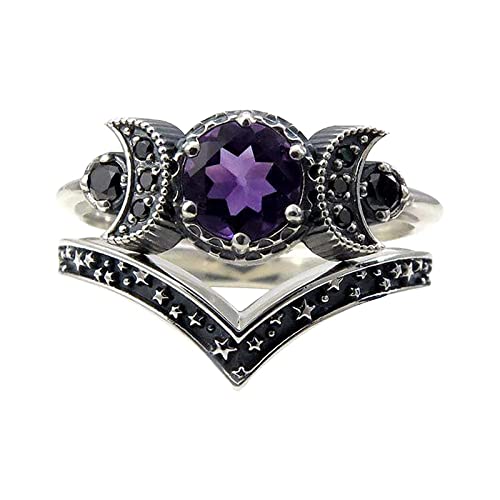 ROMIDA Herren Damen Ringe Y2k Ringe Edelstahl 925 Sterling Silber Vintage Punk Ringe für Damen Offene Ringe Verstellbar Gothic Ringe Band Fingerringe Ring Partnerringe von ROMIDA