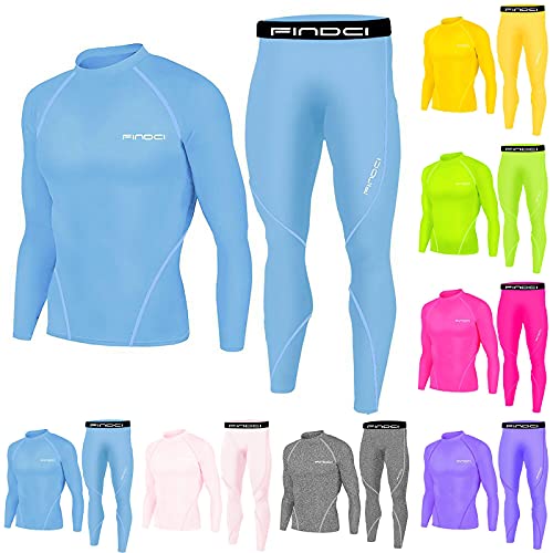 ROMIDA Herren Kompression Set Trainingsanzug Herren Funktionswäsche Langarm Kompressions Fußball Trainingsanzüge Fitness Sportbekleidung Skiunterwäsche Set von ROMIDA