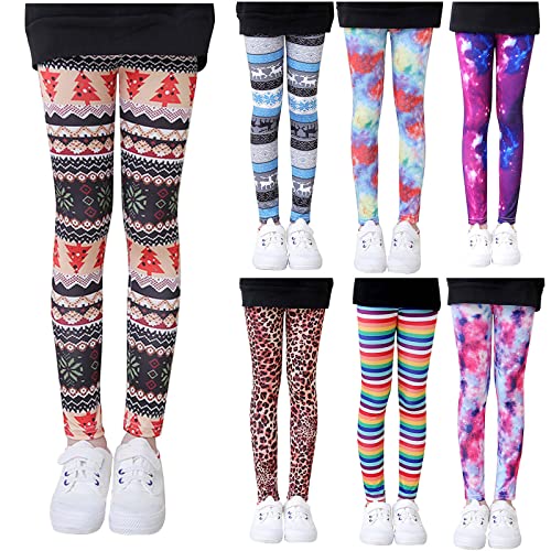 ROMIDA Kinder Mädchen Thermoleggings Winter Dicke Warme Lange Hosen Druck Fleece Gefüttert Leggings Kinder Blumen Stretch Strumpfhosen von ROMIDA