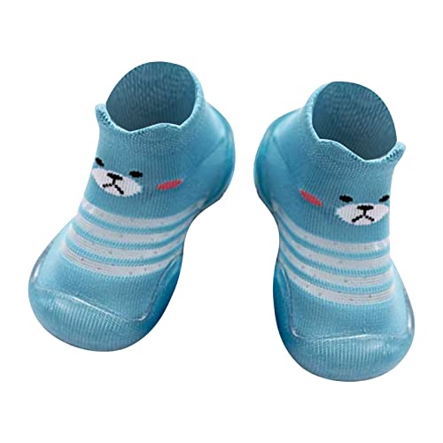 ROMIDA Kleinkind Baby Anti Rutsch Socken Schuhe Babyschuhe Lauflernschuhe Mädchen Jungen Gefüttert Hausschuhe Socke mit Gummisohle Krabbelschuhe Rutschfest Sockenschuhe, Blau, 18 EU von ROMIDA