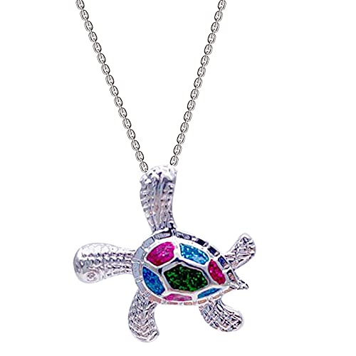 ROMIDA Mädchen Schildkröte Halskette 925 Sterling Silber Anhänger Kette Muttertag schmuck halskette aus Sterlingsilber 925 mit Zirkonia Geburtstag Geschenke für Mädchen von ROMIDA