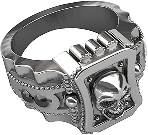 ROMIDA Ringe Herren,Gothic Punk Schädel Ring Gothic Edelstahl Ring,Statement Ring für Männer,Partnerringe für Männer,Kreative Schmuck Verhindern Allergie von ROMIDA