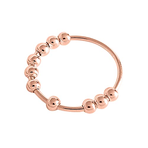 ROMIDA Roségold Angst Spinning Ringe mit Perlen Band Ringe Set Zappelringe für Angst Dünne Stapelbare Ringe für Frauen von ROMIDA