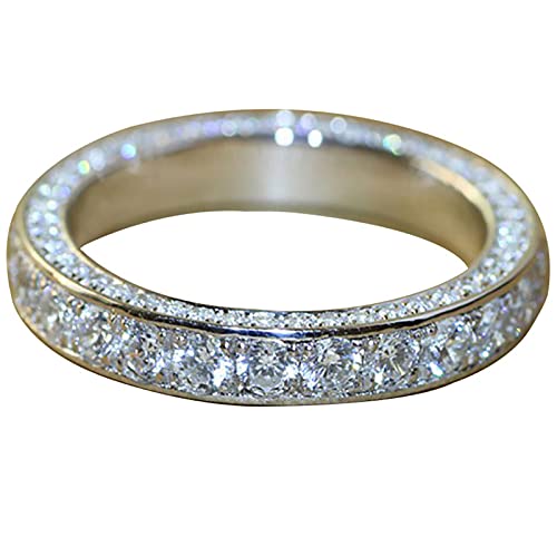 ROMIDA Silber Diamant Ringe Stein Ring mit Zirkonia Kristallen, Frauen Silber Stein Ring Damen Partnerringe Fingerringe Damenring. Klassik Silber Schmuck Mädchen Frauen von ROMIDA