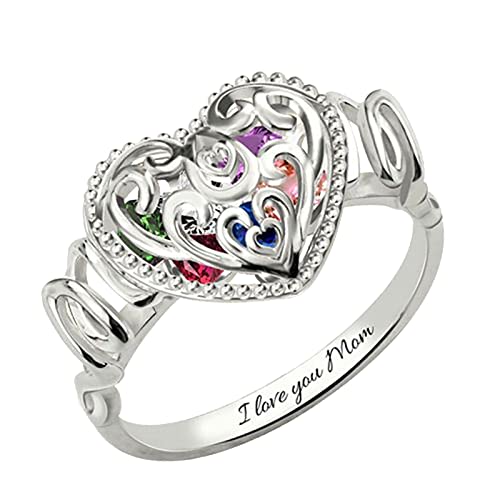 ROMIDA Silber Ring mit Zirkonia Kristallen,Zappelringe Frauen Silber Stein Ring Damen Partnerringe Fingerringe Damenring. Klassik Silber Schmuck Mädchen Frauen von ROMIDA