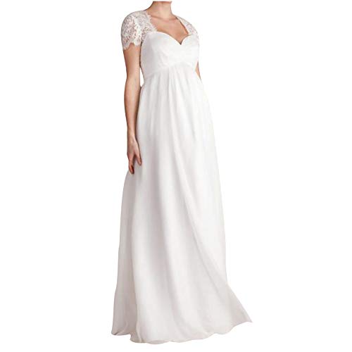 ROMIDA Umstandskleid Fotografie Umstandskleid Damen Mesh Spitzenkleid Festliches Umstandskleid Fotografie Sexy Kleidung Maxikleid Off Schultern Mutterschaft Langarm Maxi Kleid Hochzeit von ROMIDA