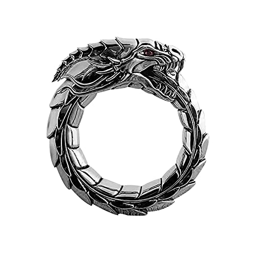 ROMIDA Vintage Ringe Damen Y2k Ringe,Drachen Gothic Punk Gothic Edelstahl Ring,Coole Ringe Statement Ring für Männer,Partnerringe für Männer,Kreative Schmuck von ROMIDA