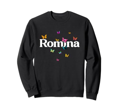 Romina - Schöner Mädchen Name mit bunten Schmetterlingen Sweatshirt Romina - Schöner Mädchen Name mit bunten Schmetterlingen Sweatshirt von ROMINA Tochter Enkel Geburtstag Geschenkideen