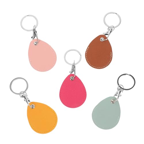 ROMISBABA 5stücke Teiliges Pu Schlüsselanhänger Mit Schlüsselbund Wasserdichtes Zugangskartenetui Im Wassertröpfchen-Design Dekorative Access Card Hülle Für Schlüssel Und Taschen von ROMISBABA