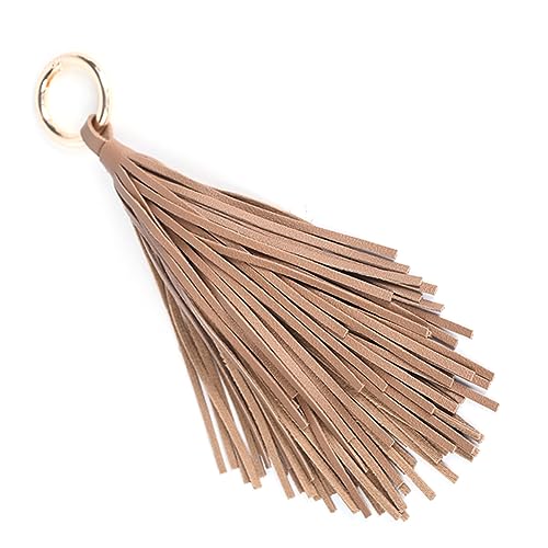 ROMISBABA Tassel Schlüsselanhänger Damen Handtaschen Charm Pu Leder Quasten Zubehör Für Taschen Kaffee von ROMISBABA
