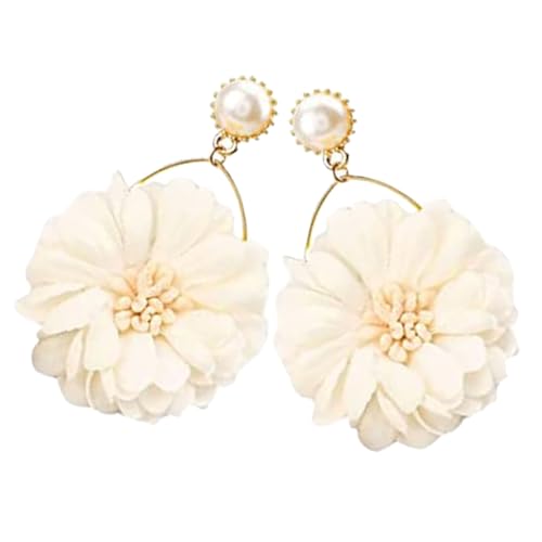 ROMISBABA 1 Paar Blumenperlen Ohrringe für Damen Stoffohrringe mit Einzigartigem Design für Festivals Partys und Täglichen Gebrauch von ROMISBABA