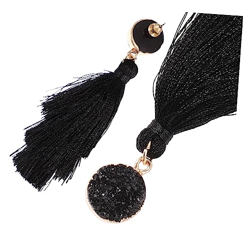ROMISBABA 1 Paar Boho Quaste Ohrringe für Damen Vintage Ethno Ohrhänger Schwarz Sommer Ohrringe für Partys und Besondere Anlässe und Leicht zu Tragen von ROMISBABA