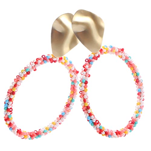 ROMISBABA 1 Paar Bunte Boho Creolen Ohrringe für Frauen Extravaganter Schmuck mit Einzigartiger Struktur für Partys und Besondere Anlässe Perfektes für Freundinnen von ROMISBABA