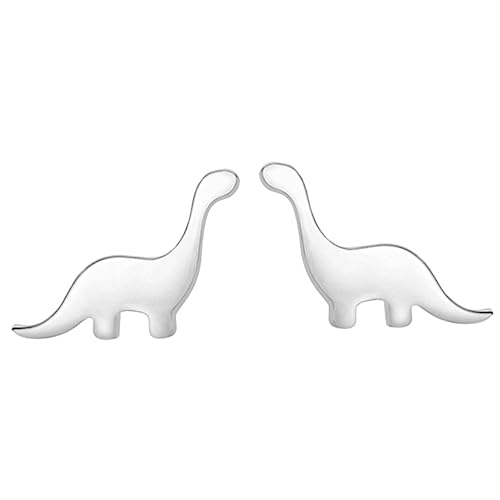 ROMISBABA 1 Paar Dinosaurier Ohrstecker für Damen Niedliche Langlebige Ohrringe im Minimalistischen Design Platinfarben Geschenkidee für Kindergeburtstage und Partys von ROMISBABA