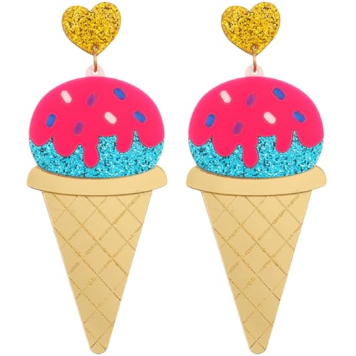 ROMISBABA 1 Paar Eiscreme Ohrringe für Frauen Kreative Dangle Ohrringe Hochwertigem Harz für Partys und Alltagslooks Einzigartiges Dessert Design Perfektes für Besondere Anlässe von ROMISBABA