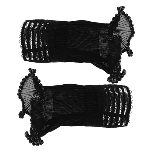 ROMISBABA 1 Paar Falsche Handgelenk Manschetten Für Frauen Abnehmbare Falsche Ärmeln Schwarze Falsche Handhülsen Kleidungsstück Dekorierte Accessoires Für Pulloverblusemantel von ROMISBABA