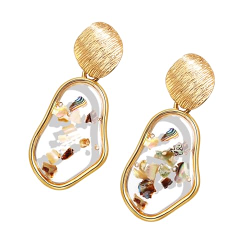 ROMISBABA 1 Paar Geometrische Dangle Ohrringe für Damen Unregelmäßige Design Goldene Ohrschmuck für Partys Besondere Anlässe Mode Ohrschmuck für Einen Stilvollen Look von ROMISBABA