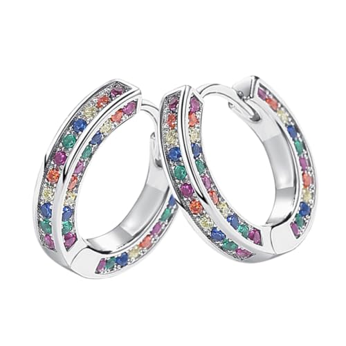 ROMISBABA 1 Paar Glitzernde Rhinestone Creolen Ohrringe für Damen Kleine Hoop Ohrringe für Einzigartigen Stil und von ROMISBABA