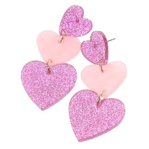 ROMISBABA 1 Paar Herz Ohrhänger für Frauen Herzbaumelohrringe Hochwertigem Stilvolles Damen Accessoire für Besondere Anlässe und Alltägliche Outfits von ROMISBABA