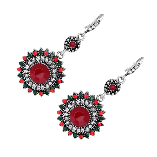 ROMISBABA 1 Paar Lange Ohrringe Perlenohrringe Creolen Statement-ohrringe Sterling Silber Ohrringe Mode-danger Ohrhaken Modeohrringe Rot von ROMISBABA