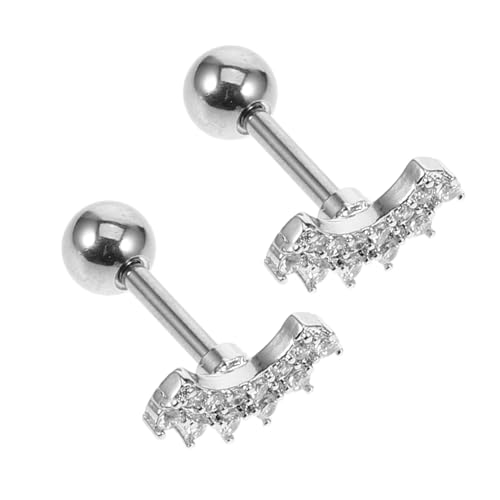 ROMISBABA 1 Paar Ohrstecker mit Schraubbefestigung Zirkonia Ear für Damen Ohrdekoration Hautfreundlichem für von ROMISBABA