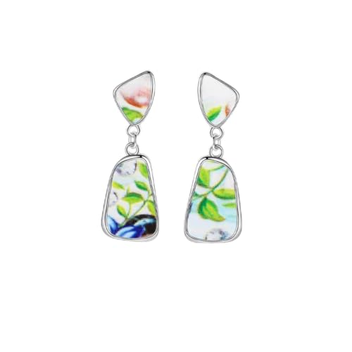 ROMISBABA 1 Paar Retro Imitation And Porcelain Ohrringe für Damen Kreative Farbige Ear Dangle Schmuckstücke für Alltagsmode ROMISBABA 1 Paar Retro Imitation And Porcelain Ohrringe für Damen Kreative Farbige Ear Dangle Schmuckstücke für Alltagsmode von ROMISBABA