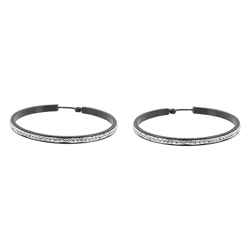 ROMISBABA 1 Paar Titanium Steel Hoop Earrings für Frauen Stylische Funkelnde Ohrringe mit Zirkonia für Partys Hochzeiten und Tägliches Tragen Leicht von ROMISBABA