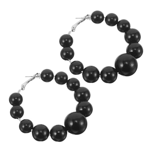ROMISBABA 1 Paar Übertriebene Creolen: Tropfenohrringe Mit Kunstperlen – Moderner Runder Ohrschmuck Für Damen, Und Formelle Anlässe von ROMISBABA