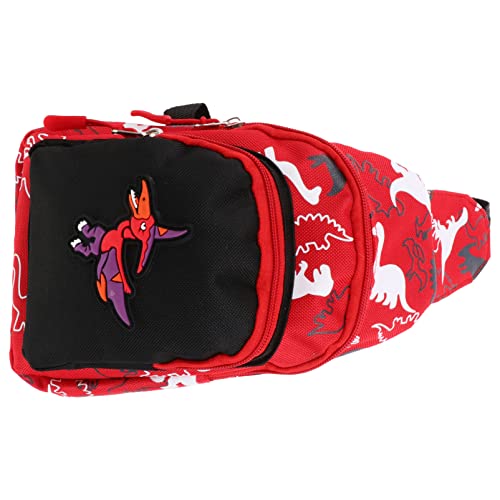 ROMISBABA Kinder-gürteltasche 1 Stück Nylon Schultertasche Dinosaurier-Thema Rot Für Snacks Und Schlüssel von ROMISBABA