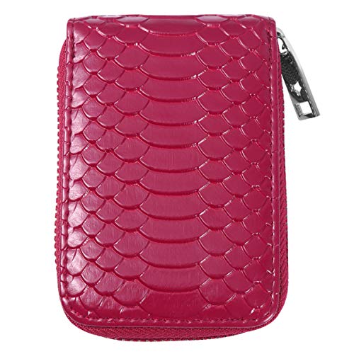 ROMISBABA Ledergeldbörse Für Herren Schmale Kartenhülle Reißverschluss Organisierte Geldbörse Für Karten Rose von ROMISBABA