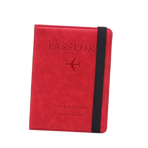 ROMISBABA 1 Stück Frauenausweise Brieftasche Passhalter Fall Reisepassetui RFID-geldbörse Rot ROMISBABA 1 Stück Frauenausweise Brieftasche Passhalter Fall Reisepassetui RFID-geldbörse Rot von ROMISBABA