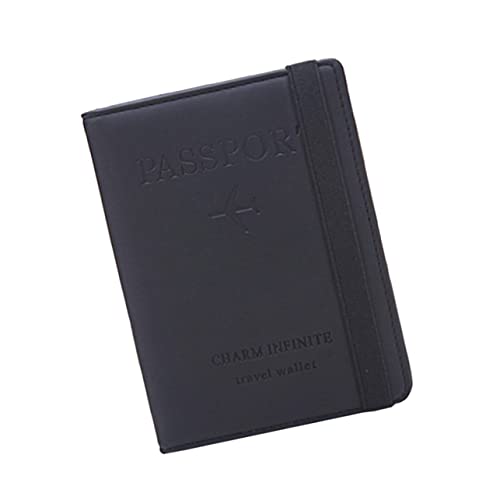 ROMISBABA 1 Stück Frauenausweise Wallet Fall RFID-Geldbörse Reisepass Brieftasche Reisepassetui Passhalter Schwarz von ROMISBABA