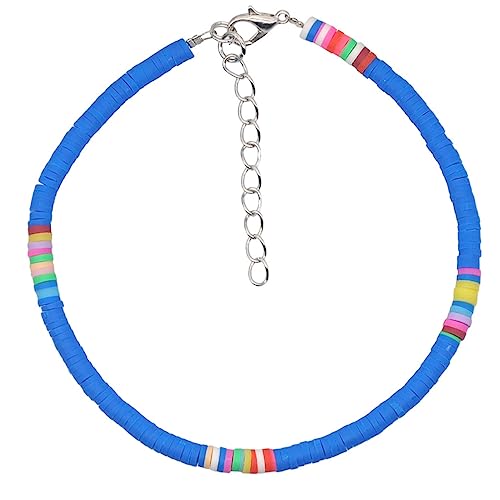 ROMISBABA 1 Stück Fußkettchen Aus Ton Fußschmuck Am Strand Polymer -ton -fußkettchen Knöchelschmuck Strandkette Mode Fußkettchen Böhmisches Armband Sommer Armbänder Blau Polymer-ton von ROMISBABA