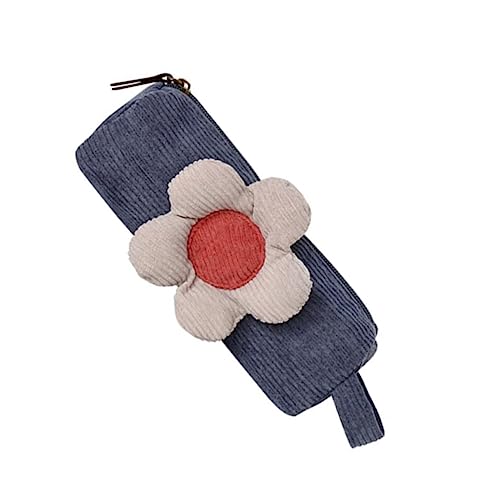 ROMISBABA 1 Stück Großes Kapazitäts Federmäppchen aus Cord Stilvoller Stiftehalter für Schule und Büro Leicht und Langlebig für Stifte und Marker Retro Design Nebelblau von ROMISBABA