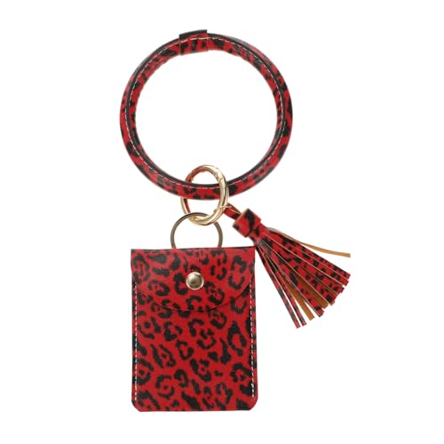ROMISBABA 1 Stück Leopard Pu Legierung Schlüsselring Hängen Keychain Münze Geldbörse Keychain Keychain von ROMISBABA