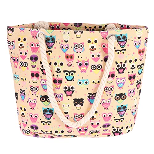 ROMISBABA 1 Stück Modischer Katzenkopf Muster Umhängetasche Beige Canvas Tote Bag mit Großer Kapazität für Frauen Mädchen und Studenten ROMISBABA 1 Stück Modischer Katzenkopf Muster Umhängetasche Beige Canvas Tote Bag mit Großer Kapazität für Frauen Mädchen und Studenten von ROMISBABA