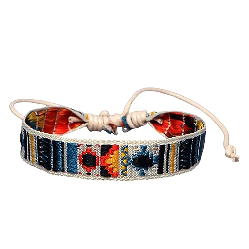 ROMISBABA 1 Stück Retro Ethnisches Armband Farbenfrohes Einfaches Freizeitarmband mit Verstellbarem Design für Damen und Herren als Freundschaftsarmband für von ROMISBABA